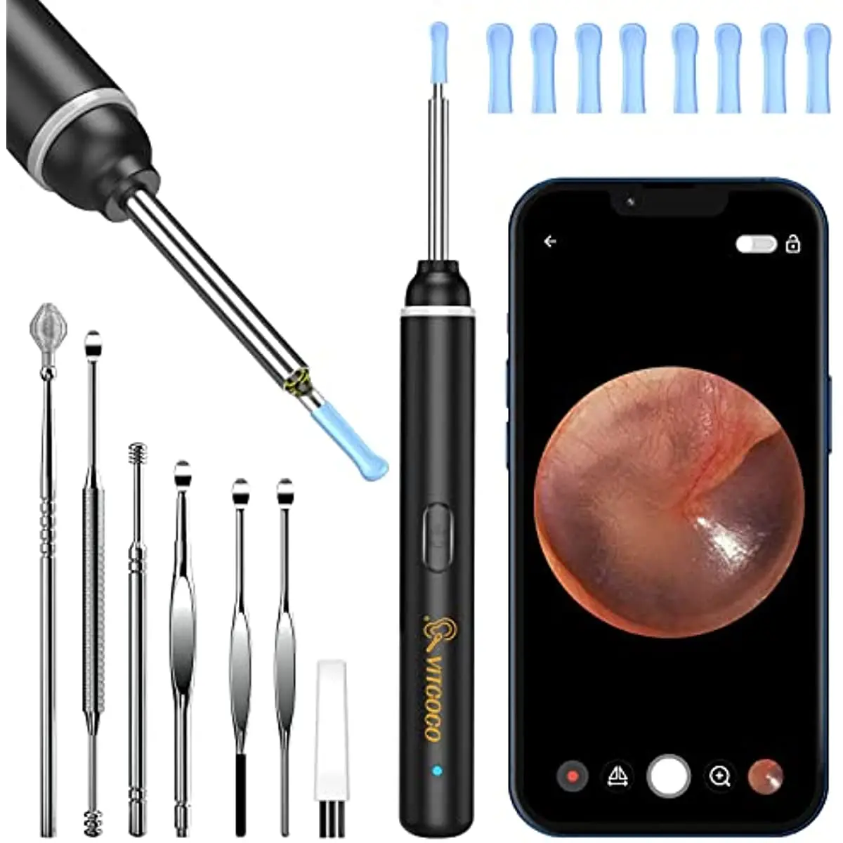 Otoscope Oreille JKEVOW - Caméra Oreille 1920P HD - Kit de nettoyage sûr  des oreilles avec 6 lumières LED - Cdiscount Electroménager