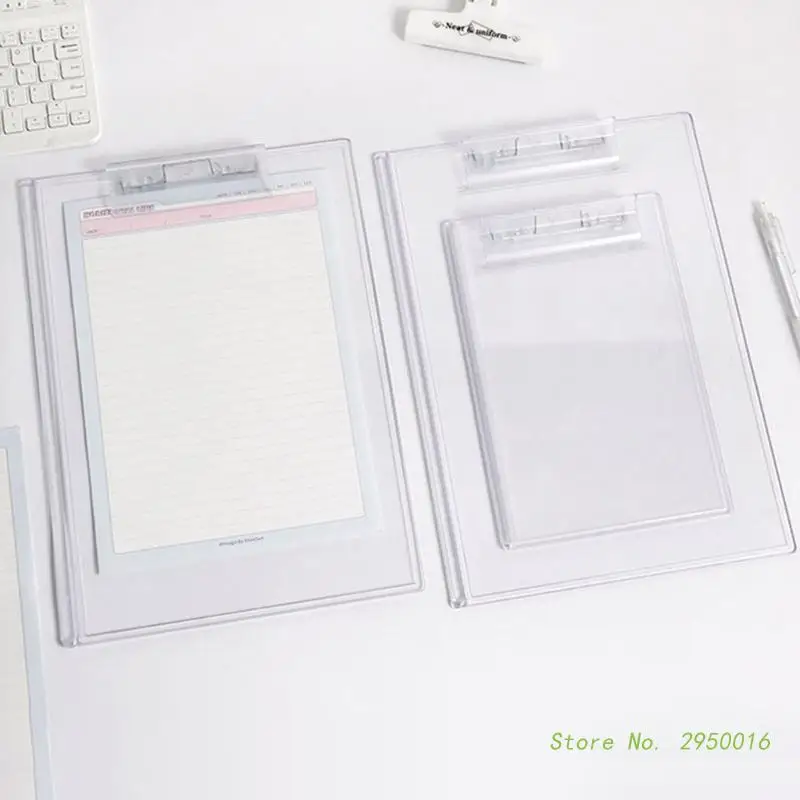 A4 A5 Clipboard Acrylic Transparent A4 Clipboard A5 Paper Holder Writing Board with Profile Clip for Memos Form Document