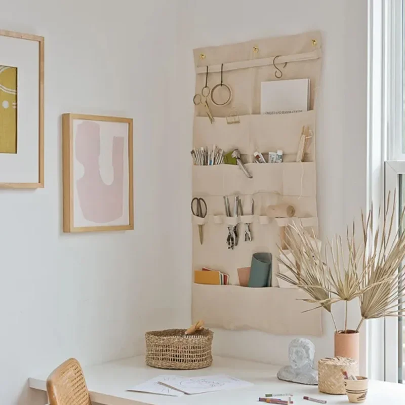 

Тканевая сумка для хранения Ins, подвесная сумка за дверью, сумка для инструментов, Холщовая Сумка-органайзер для общежития, спальни, настенная подвесная сумка