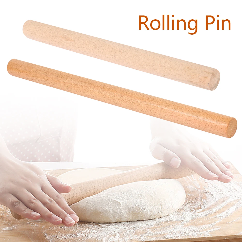 WoodenRollingPinProfessionalDoughRollerwithHandleNonStick