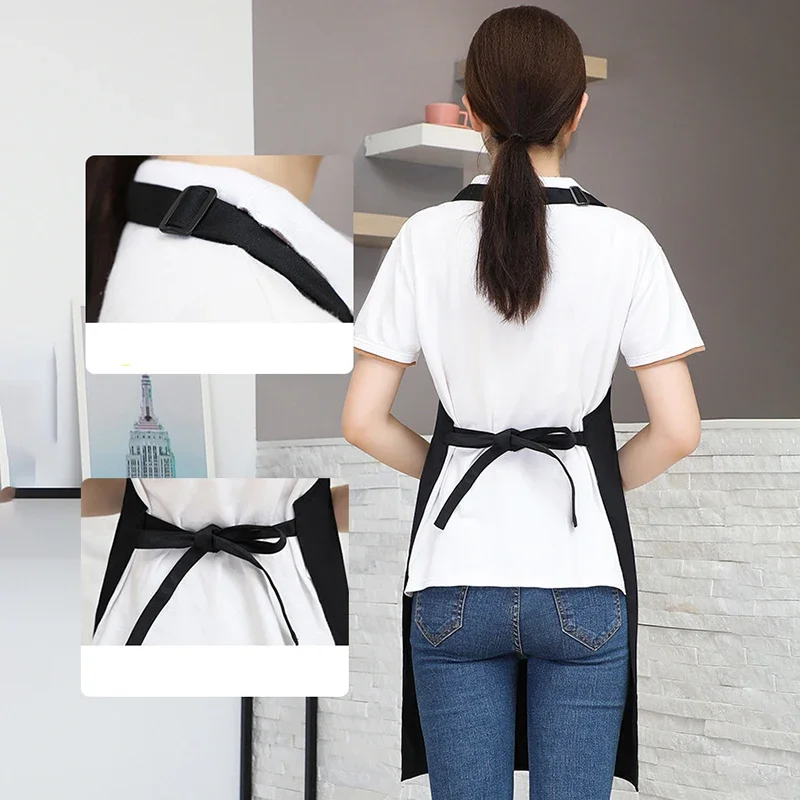Custom Logo Waterproof Kitchen Apron for Men Women Cleaning Bib Aprons Coffee Restaurant Mandil Chef Waiter Work Pinafore 2