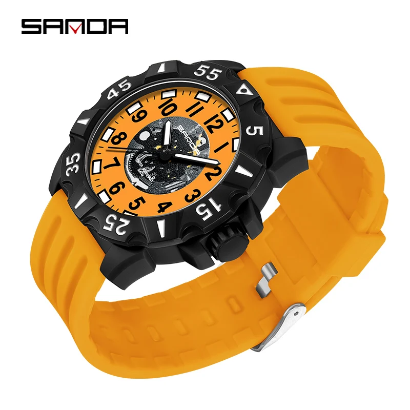 Sanda Top Quartz Watch For Man Original Japan Battery Movement Men's