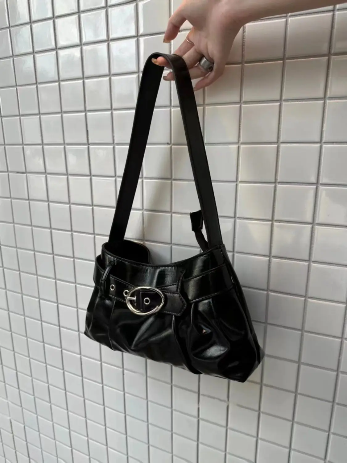 JIAERDI Sweet Cool Black Y2k Handbag Wallet Women Fashionable  Pu Leather Shoulder Bags Female Versatile Underarm Bag 2025 New