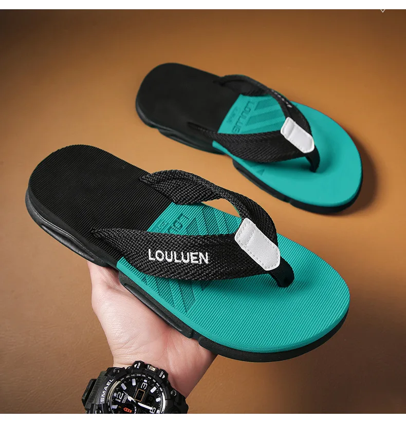 

Summer Men Flip Flops Casual Beach Slippers Sandals Wear Non-Slip Home Slippers Beach Water Shoes Fashion Summer Men Slippers