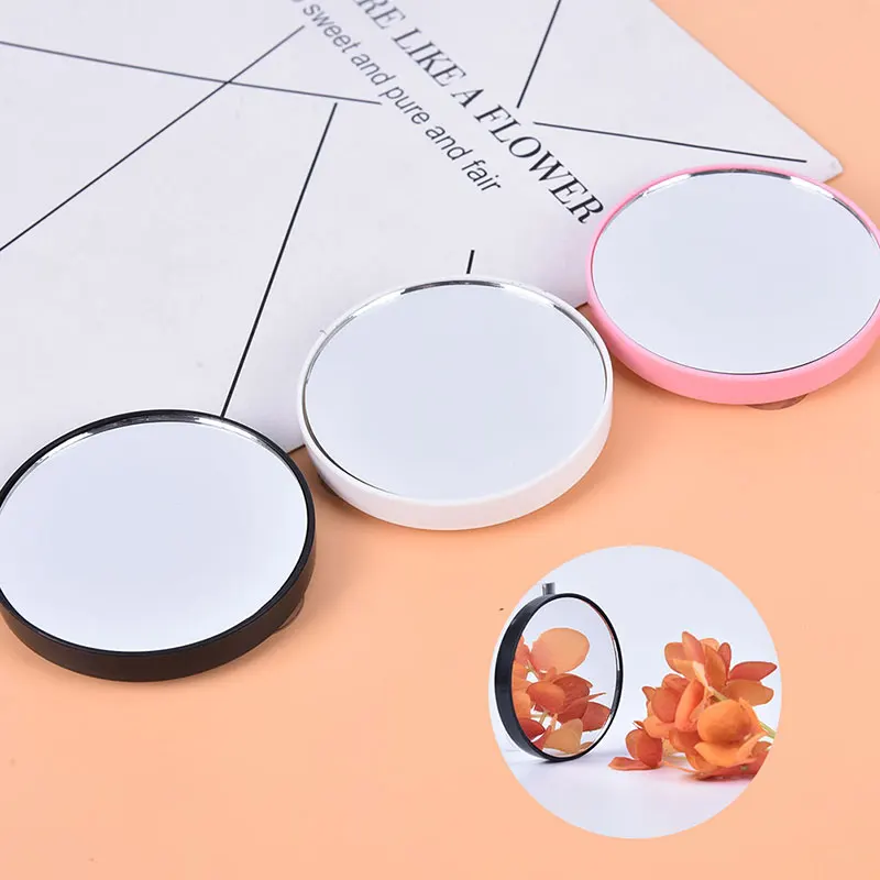 

DA24 Portable 88x88x9mm Makeup 5X 10X Magnifying Cosmetic Round Mirror With Two Suction Cup 1pc