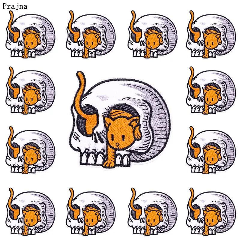 10 Teile/lose Tier/Katze Patch Nette Cartoon Gestickte Patches Auf Kleidung DIY Eisen Auf Patches Für Kleidung Trinken Lebensmittel nähen Aufkleber – Detail 10