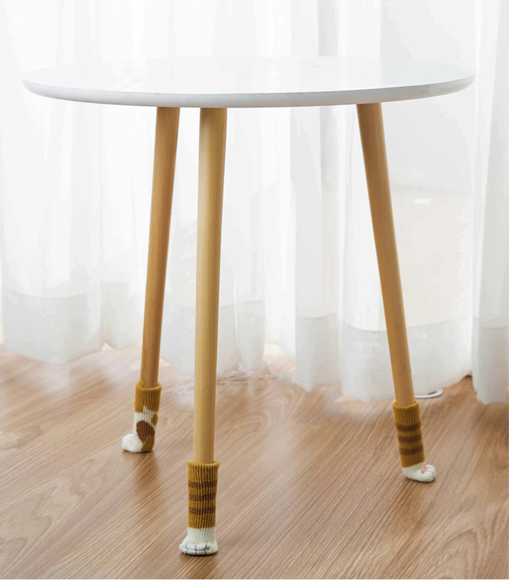 4/16 Pieces Furniture Table Foot Cover Mute Non-slip Mat Table and Chair Foot Pad Foot Cover Cat Claw Knitted Socks 4/16 Pieces Furniture Table Foot Cover Mute Non-slip Mat Table and Chair Foot Pad Foot Cover Cat Claw Knitted Socks