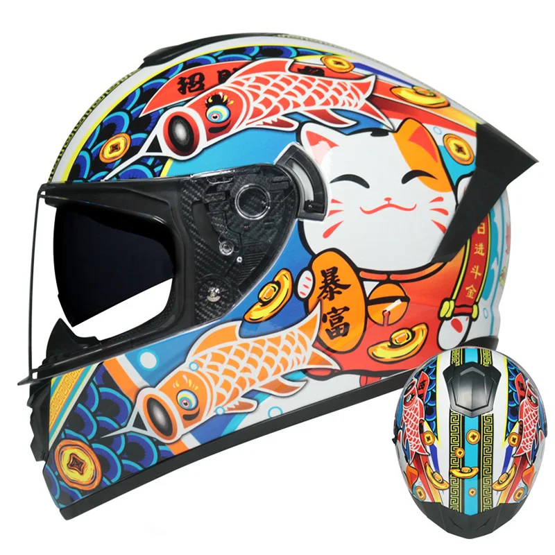 

Full Face Helmets for Motorcycle DOT Approved Motocross Helmet Dual Visor Full Racing Scooter Helmet Adult Men Cascos Para Motos