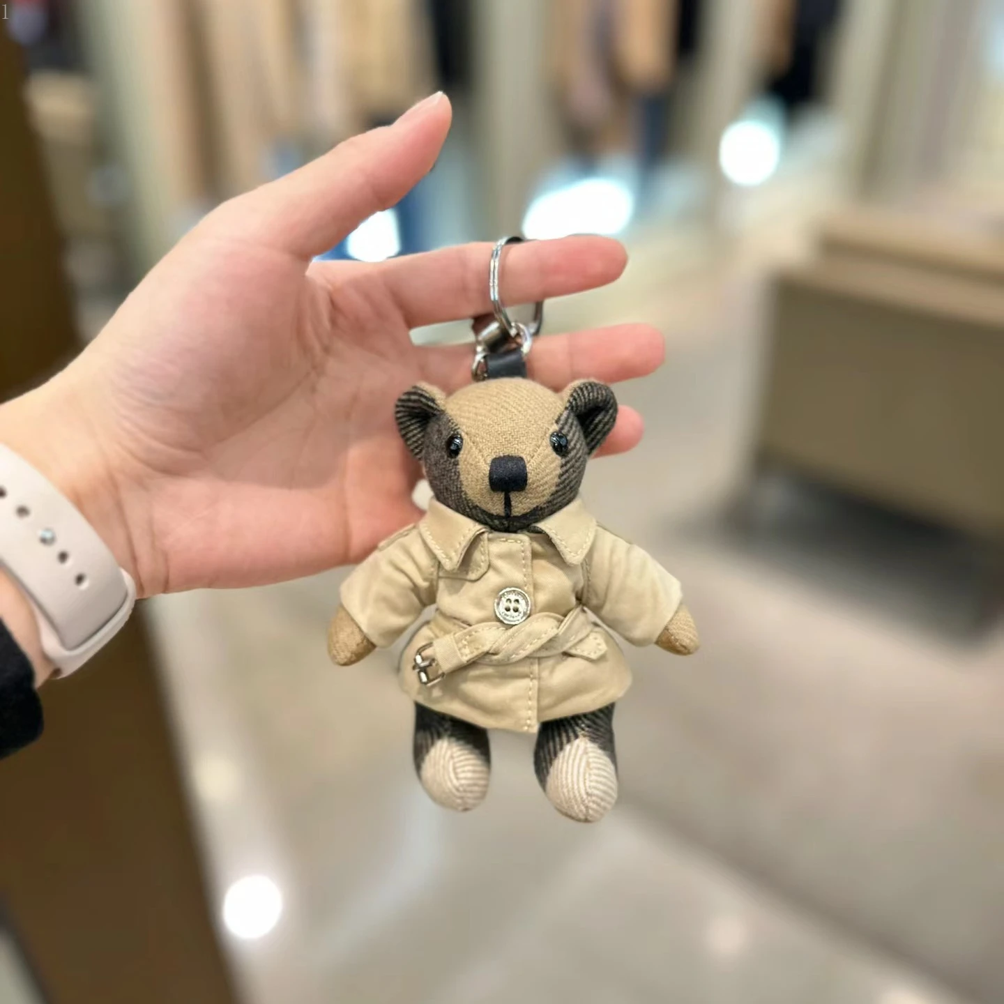 

Coats Thomas Bear Pendant Home Car Decoration Classic Check Dress Bear Bag Key Pendant Cashmere Old Money Doll Gift with Box