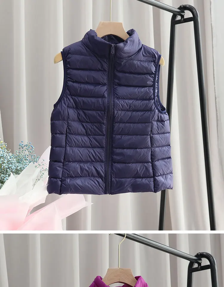 2022 Autumn Winter Ultra Light Down Jacket Parka Women White Duck Down Vest Coat Female Sleeveless Warm Waistcoat Plus Size 3XL ladies parka coats