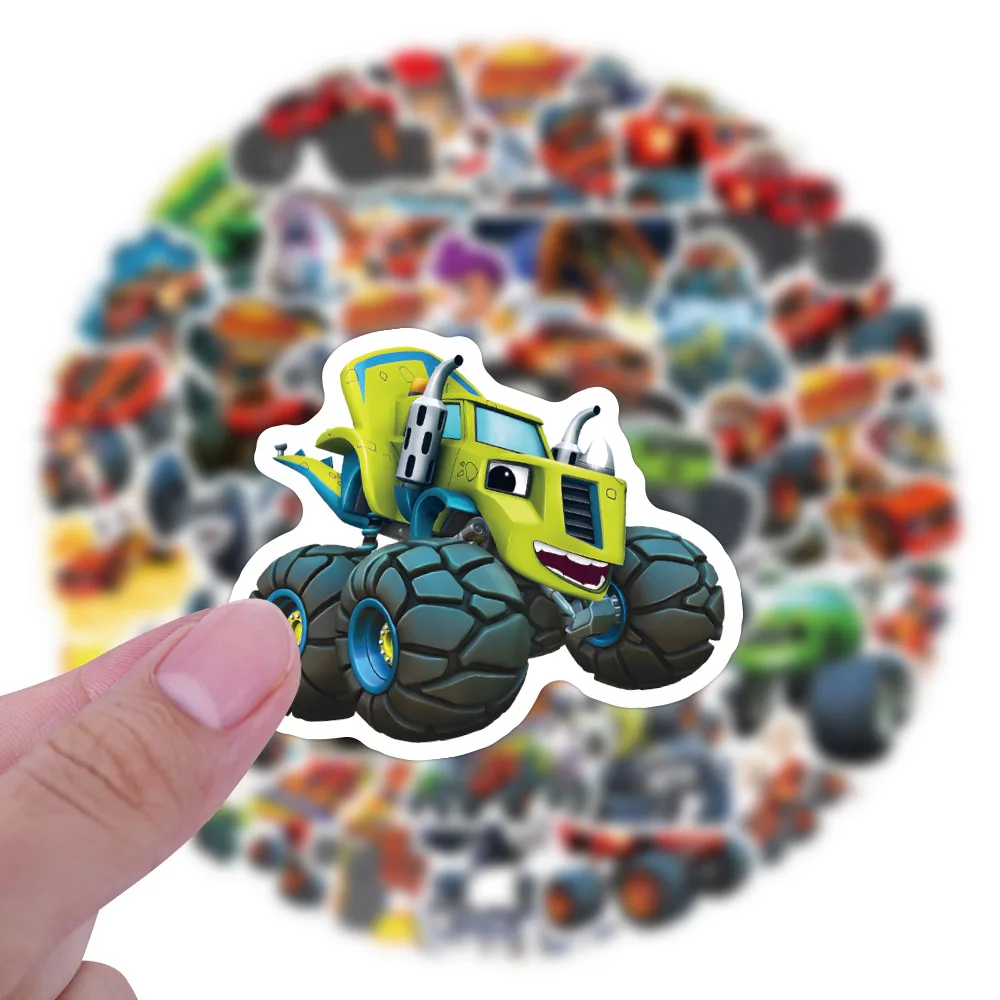 55PCS Monster Truck Blaze Stickers for Scrapbooking and DIY Projects