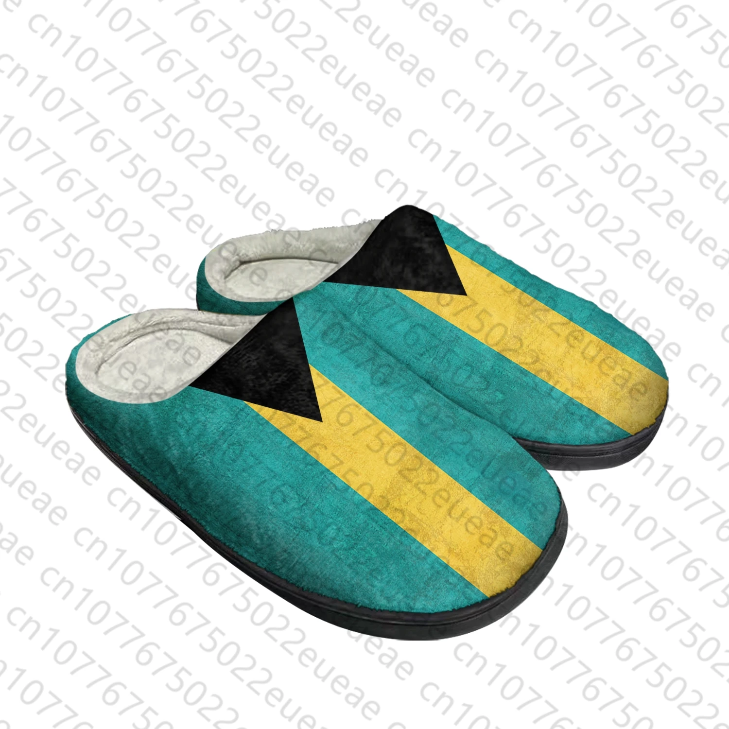 

Тапочки Bahamian с флагом для дома, хлопок, под заказ, сандалии для мужчин и женщин, плюшевые, для спальни, Повседневная сохраняющая тепло обувь, термотапочки