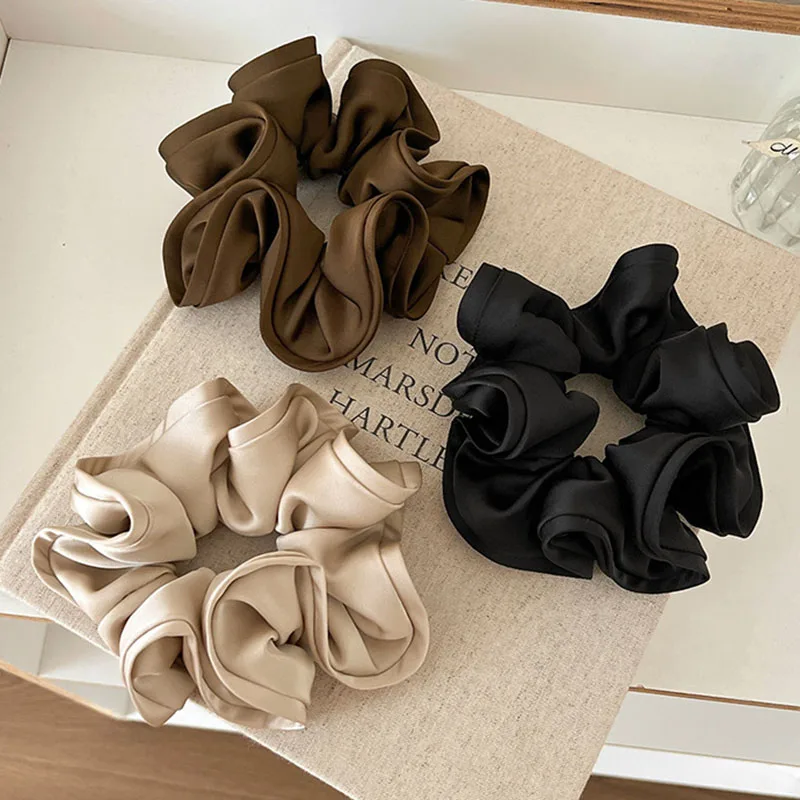 Einfache Satin-Haargummis für Damen und Mädchen, modische Haarbänder, Pferdeschwanz-Haargummis, elastische Haaraccessoires – Detail 7