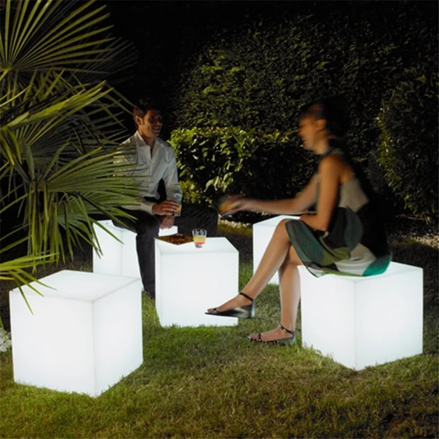 25/20/10CM LED Luminous Cube Bar KTV Party Atmosphere Table Lamp Battery Powered RGB 16 Colors Square Night Light for Home Decor