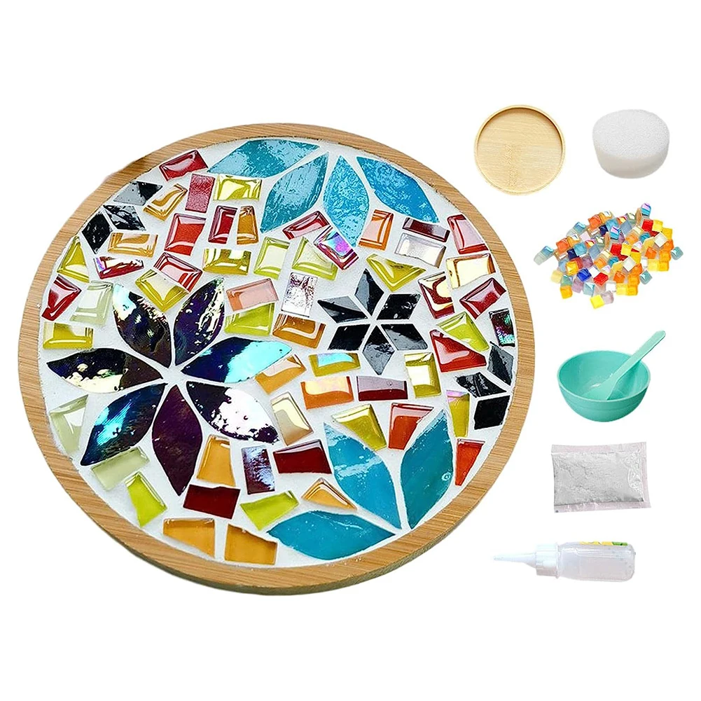 

Mosaic Tiles Crafts Coasters Making Kit With Wooden Cup Mat Kids Adults Handmade Home Decor Diy Teachers' Day Christmas Gifts