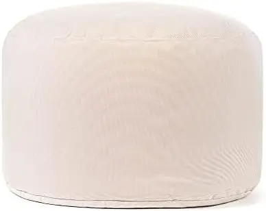 

Soleil Bean Bag Round Ottoman/Pouf - Waterproof, Fade-Resistant Footrest for Indoor/Outdoor - Filled with High-Density Polystyre