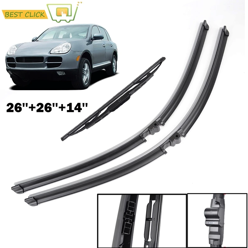 Vorne Heckscheibe Windschutzscheibe Scheibenwischerblätter Für Porsche Cayenne 2003 2004 2005 2006, Autowischerblätter