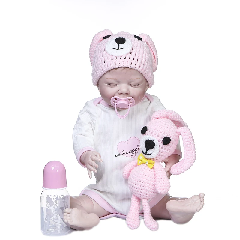 

45cm Baby Doll 3D Baby Doll Reborn Lifelike Soft Full Silicone/Cloth Body Bebe Realistic Birthday Gifts for Kids Drop Shipping