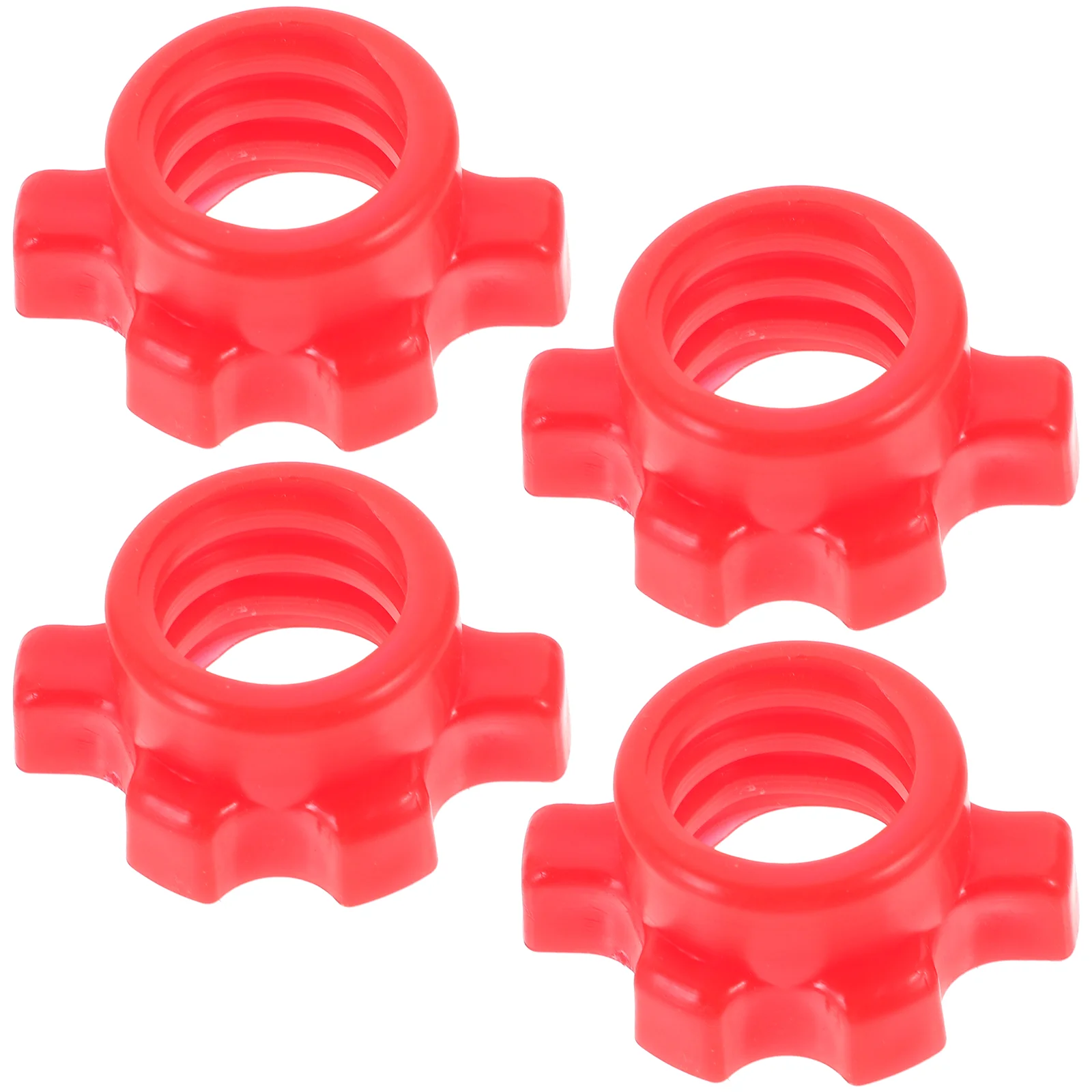 4pcs Dumbbell Rod Nuts Non-Slip Hex Nut Spinlock Collars Spin- Collar Screw Clamp For Barbells Bars Weight Lifting
