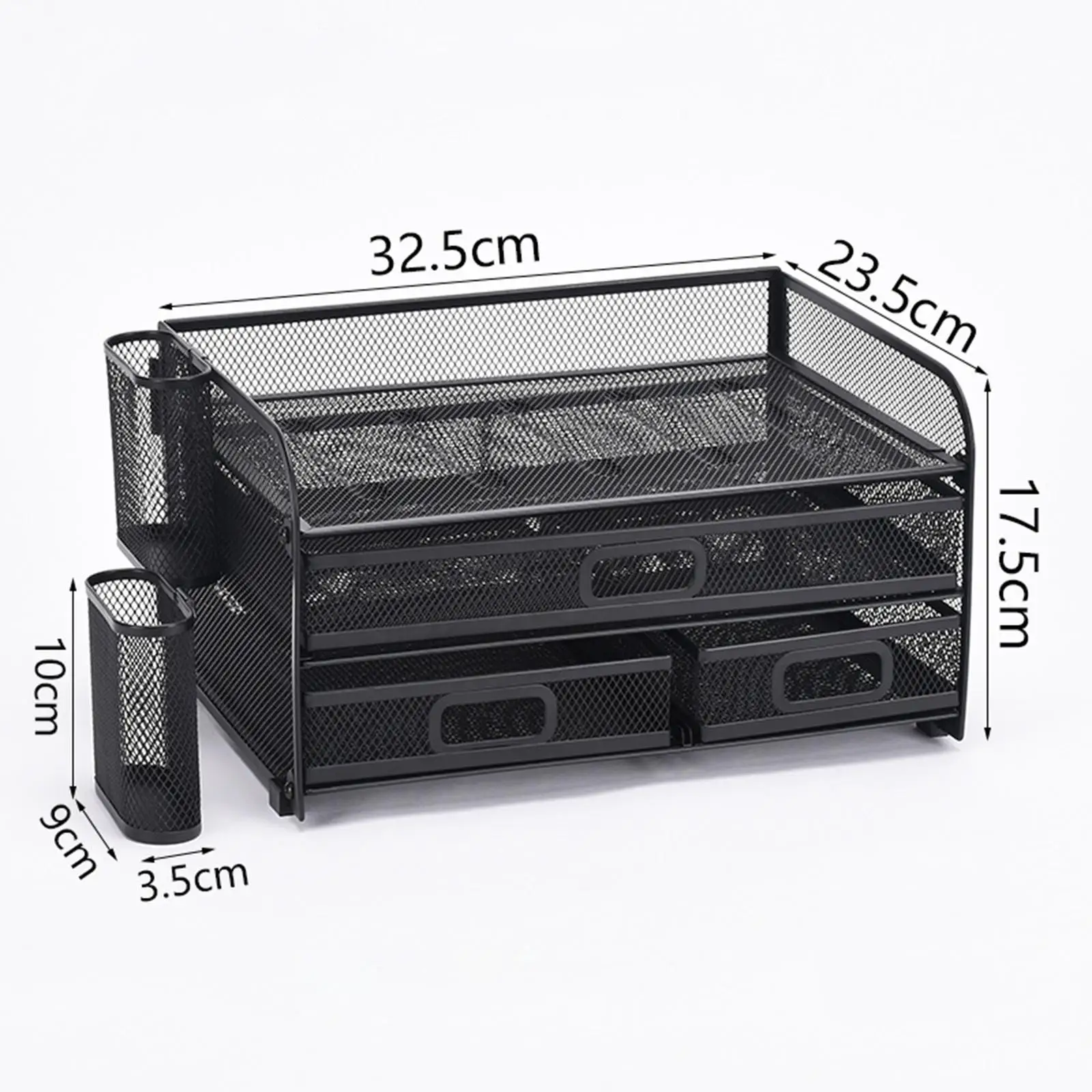 Mesh Desktop Files Sorter Organizer Storage Documents Holder Letter Metal Magazine Desk Organizer storage box file folder with 3 Drawers for Office Home