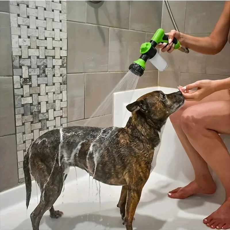 8 Function Foam Water Gun for Dogs for Garden Watering, bath showerhead,handheld toilet spray gun