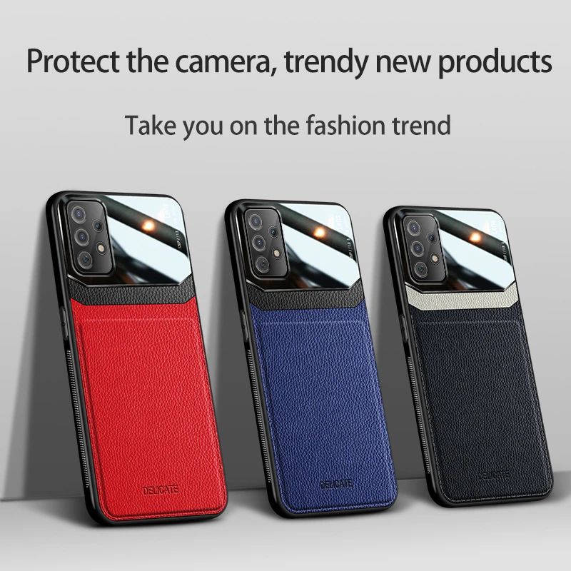 for Samsung A52S 5G Case Leather Texture Soft Frame Protect Phone Case for Samsung Galaxy A52 S A 52 4G 5G Shockproof Back Cover 6
