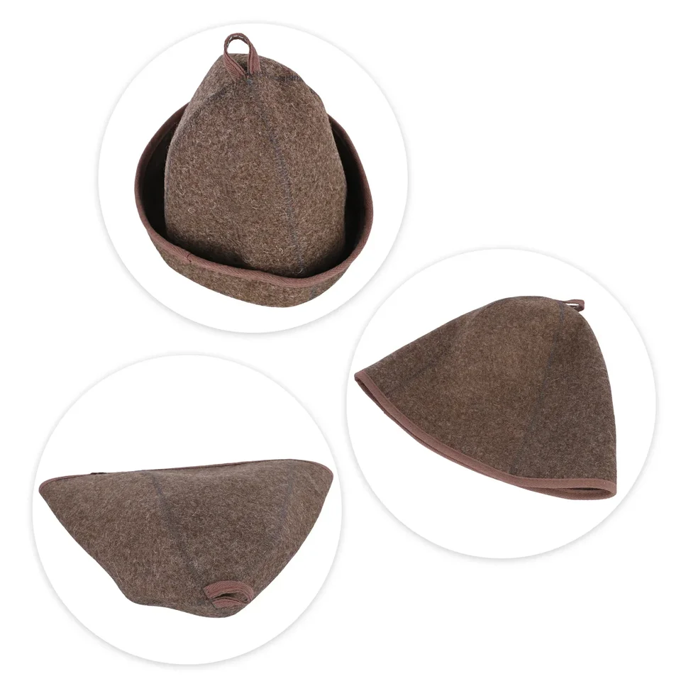 3 Pcs Sauna Hats, Caps Accessories Felt Cap For Men And