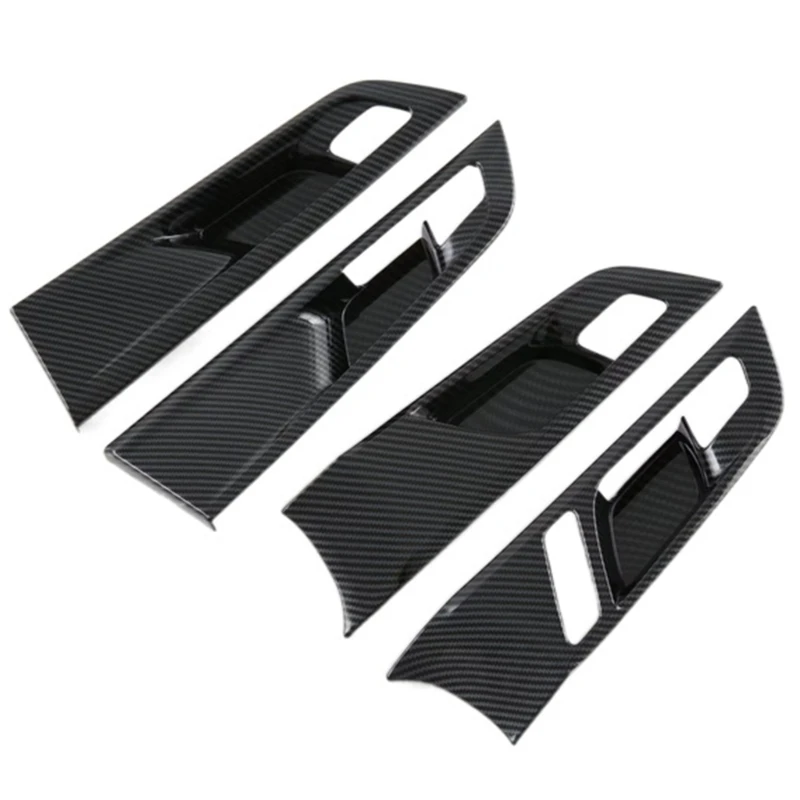 

Car Inner Door Handle Bowl Covers Insert Bezel Frame Trims Stickers Carbon Fiber Style Compatible for MG4 EVMulan 2022-2024