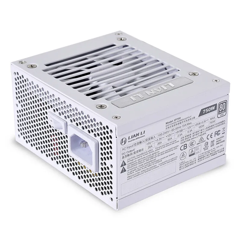 LIAN LI 750W 전원 공급 장치, ITX SFX PSU 골드 메달용 풀 모듈, 컴퓨터 미니 ITX 케이스 전원 공급 장치, 데스크탑 SP750