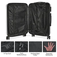 Ensemble de bagages Anajqaqia 3 pièces en argent, 20/24/28 pouces, valise rigide avec porte-charge portable et roulettes à 360° °   Bagages à roulettes 4