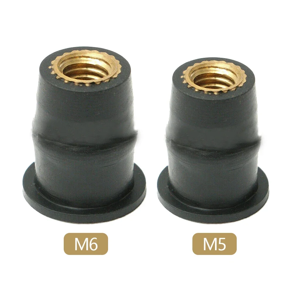 M5 M6 5/6mm Metric Rubber Well Nuts Windscreen Windshield Fairing Cowl 10/20pcs For Honda For Suzuki Auto Motorbike Off-road auto fasteners auto accessories motorcycle fasteners motorcycle accessories car accessories