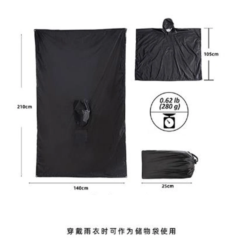 3 in 1 Waterproof Adult Long Raincoat Women Men Rain Coat Jacket Hooded Poncho for Outdoor Hiking Travel Fishing Rainwear Suit