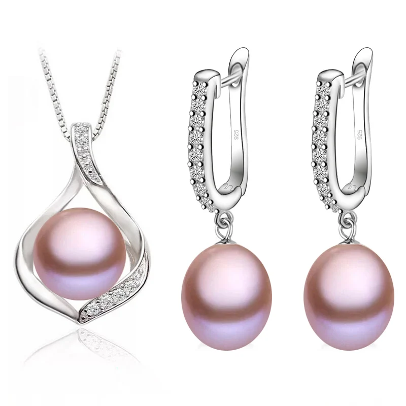 Pearl Jewelry Set 925 Sterling Silver for Women