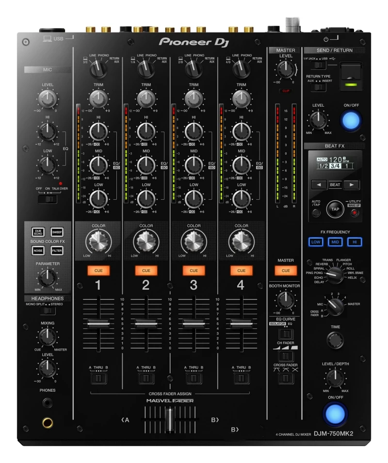 

Pioneer DJ DJM-750MK2 4-Channel Professional DJ Club Pioneer Mixer with USB Soundcard