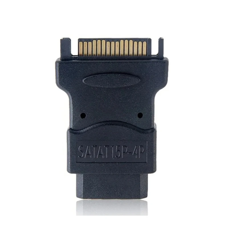 

15Pin Male Plug To Molex 4pin IDE Hard Disk Power Adapter Conveter 24BB
