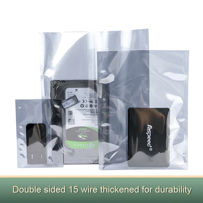 Anti Static Shielding Package for Storage Electronic Accessories ESD Bag with Transparent Top Open USB Pouches