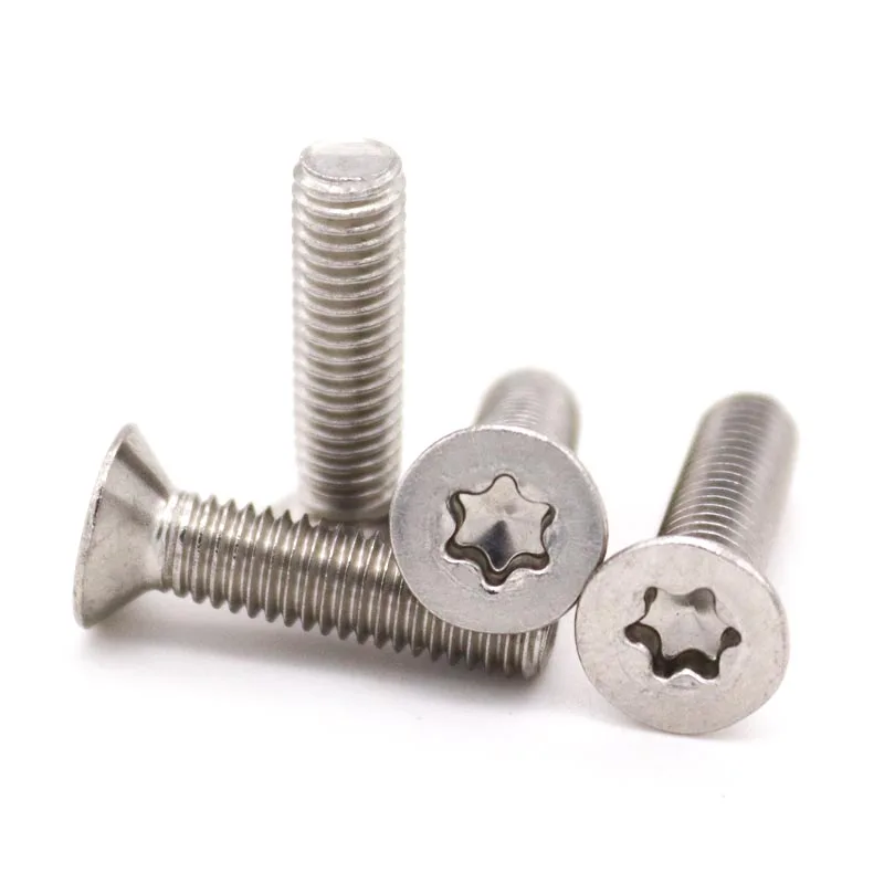 

5/10/50pcs M1.4 M1.6 M2 M2.5 M3 M4 M5 M6 M8 304 A2-70 Stainless Steel GB2673 Six-Lobe Torx Flat Countersunk Head Screw Bolt