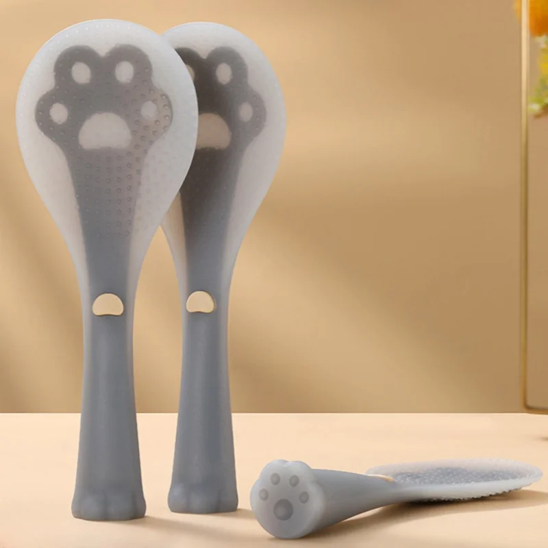 Non Stick Rice Scooper Standing Rice Spoon Cooking Scoop Cat Paw Spoon Cute Kitchen Dining Tools Accessories
