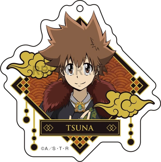 1 Pcs Cute Anime Katekyo Hitman Reborn Cosplay Keychains Sawada Tsunayoshi  Figures Acrylic Pendant Keyrings Bag Charm Gift Toys