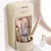 Wall Mounted Brush Holder Makeup Brush Organizer,360° Rotating Storage Holder for Cosmetics Makeup Organizer with Drawers 1