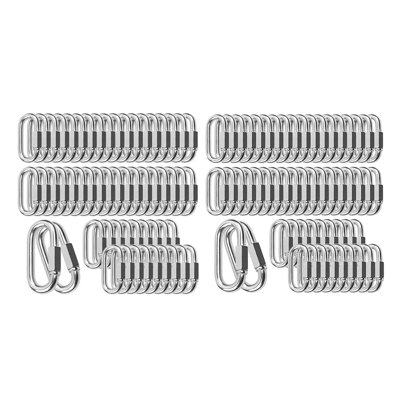 

Hot Quick Links Chain Links Connector Carabiner Clips,Screw Lock Oval Locking Carabiner For Safety Chain Hammock
