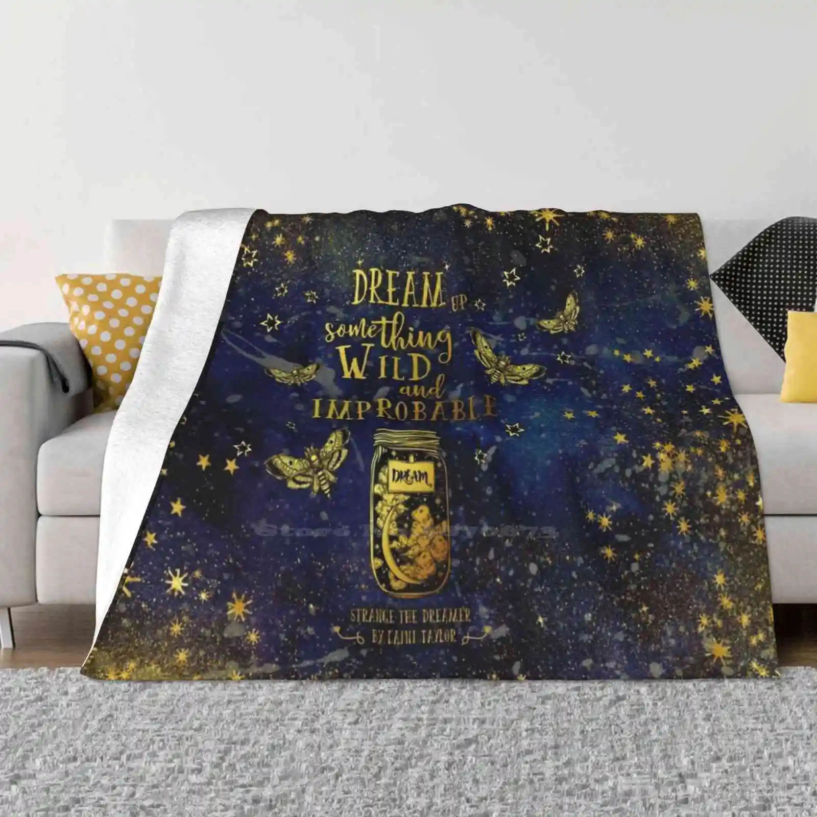 

Dream Up Something Wild And Improbable Four Seasons Comfortable Warm Soft Throw Blanket Books Reader Bookworm Quote Dreams