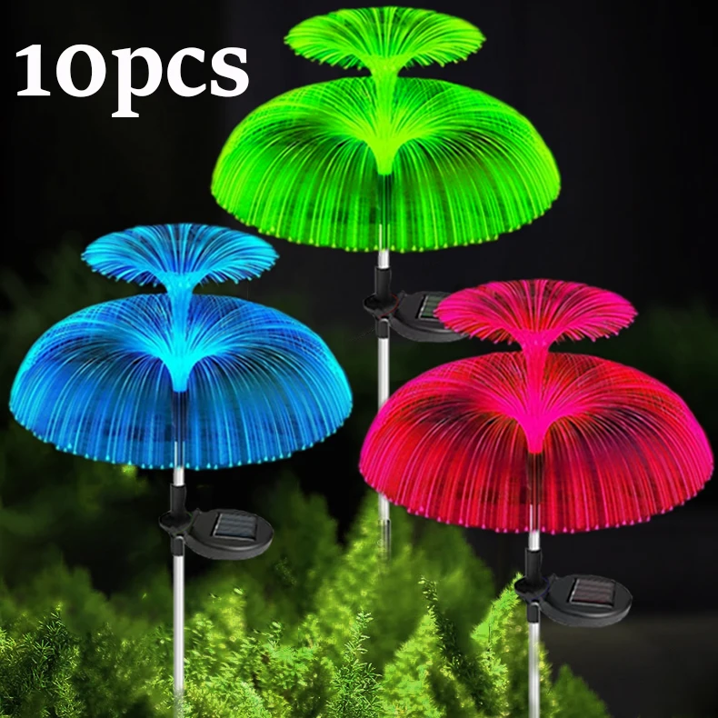 10Pack 7Color Changing Outdoor Lamp Solar Jellyfish Lights Waterproof Pathway Lawn Garden Decor Lighting led fish tank aquarium bubble light automatic colorful changing color diving underwater lamp auto 7color change pool lights