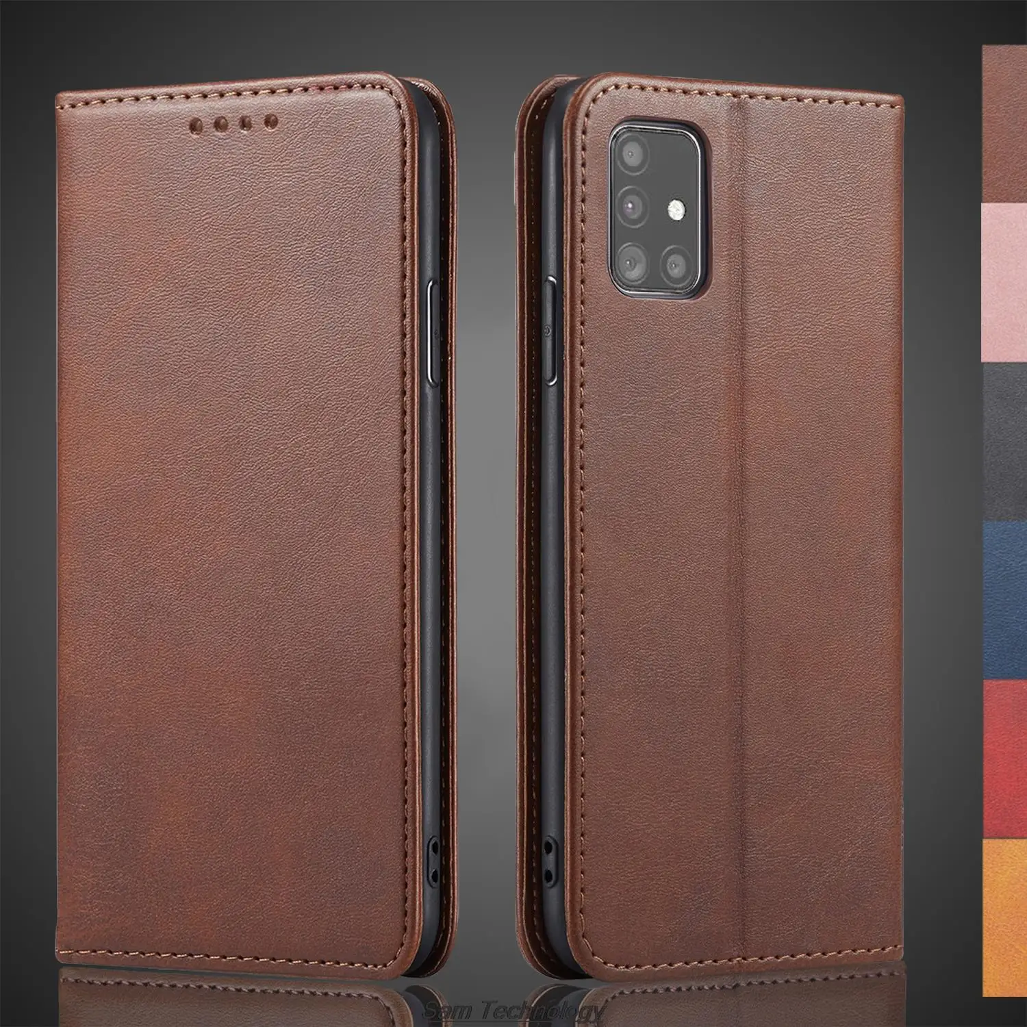 Couro caso flip magnético para samsung galaxy