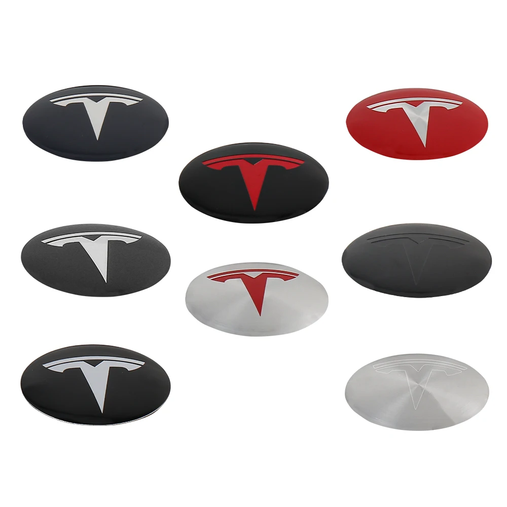 4PCS 56mm Car Wheel Center Caps Tyre Rim Hub cap Cover Stickers For Tesla Model 3 Model Y S X Cybertruck Coil wheel hub caps