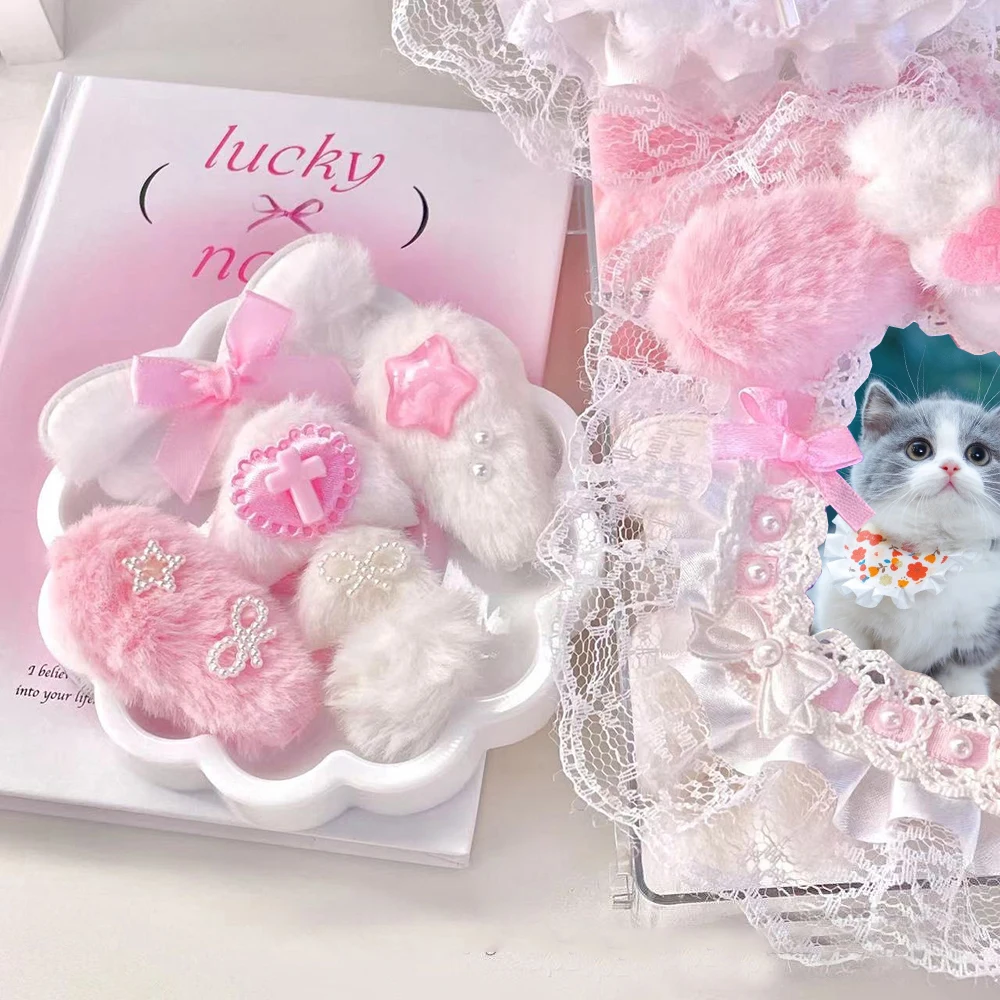 DIY Plush Ear Handmade Photocard Holder Decor Card Cover Decorative Materials Plush Cute Cartoon Photo Album Decoration