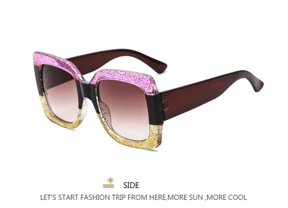 Yoovos Oversized Sunglasses For Women Square Vintage Designer Shades_voghion.com