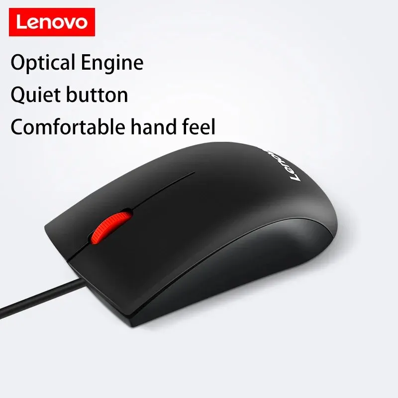Lenovo M220 USB Wired Ergonomic Mouse 3-Button Corded Quiet 1000 DPI Optical Computer ergonomic mouse wired mouse