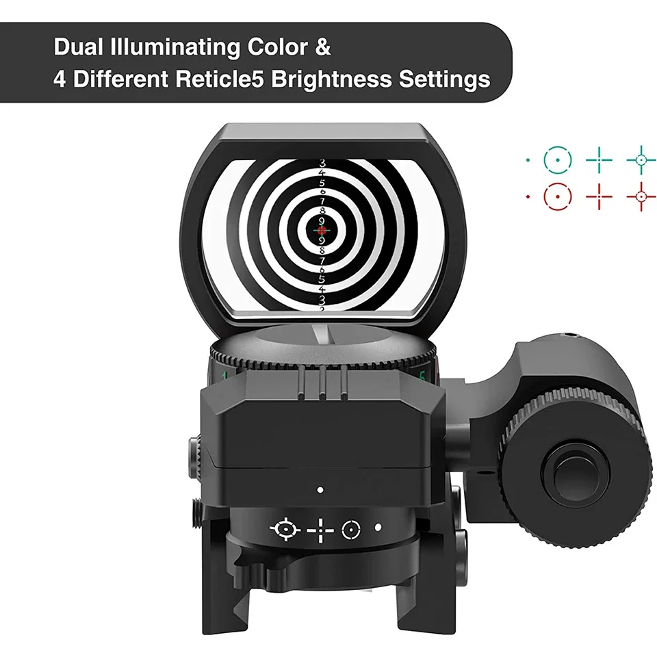 Red Dot Sight Holographic Collimator Red Dot Sight Holographic Reflex Sight 4 Reticle Optics Red and Green Illuminated Collimator Hunting Scopes
