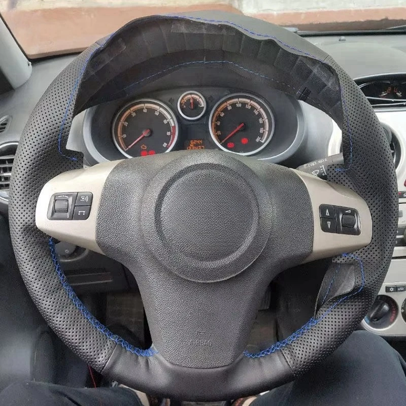 Luxury PU Leather Car Steering Wheel Cover (3-Spoke Design)